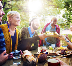 A group of friends enjoying a picnic.